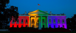 The White House lit up with the colors of pride Friday night.