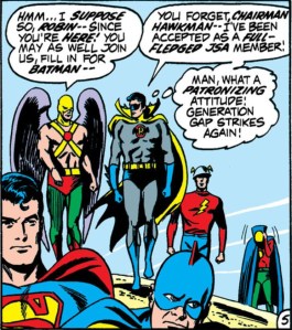 JSA Chairman Hawkman apparently has not kept up with the membership.