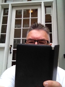 The author and his e-reader.