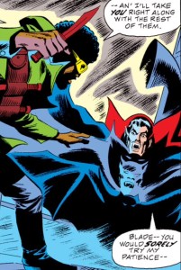 Blade and Dracula tango for the first - but not the last time. 