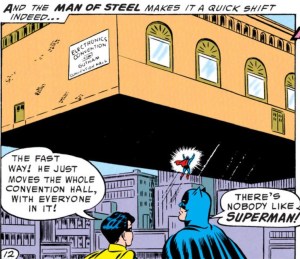 Batman supports his best pal Superman.