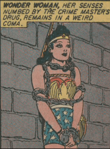 Wonder Woman. In chains. This happens out about twice in any story of this era.