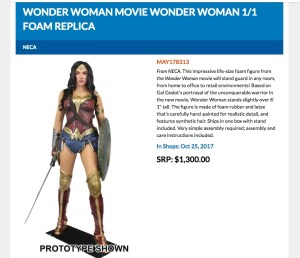Wonder Woman foam figure. 