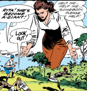 The Incredible Growing Gal: Elasti-Girl shocks her film crew.