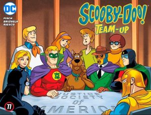 The JSA in all their glory - on the cover of the latest issue of "Scooby-Doo! Team-Up." 