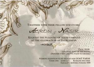 The Nagron wedding invitation.